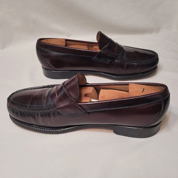 SAS Vintage Handsewn Brown Leather Slip On Loafer Moc Pinch Toe Shoe Men's 10M - Picture 4 of 12